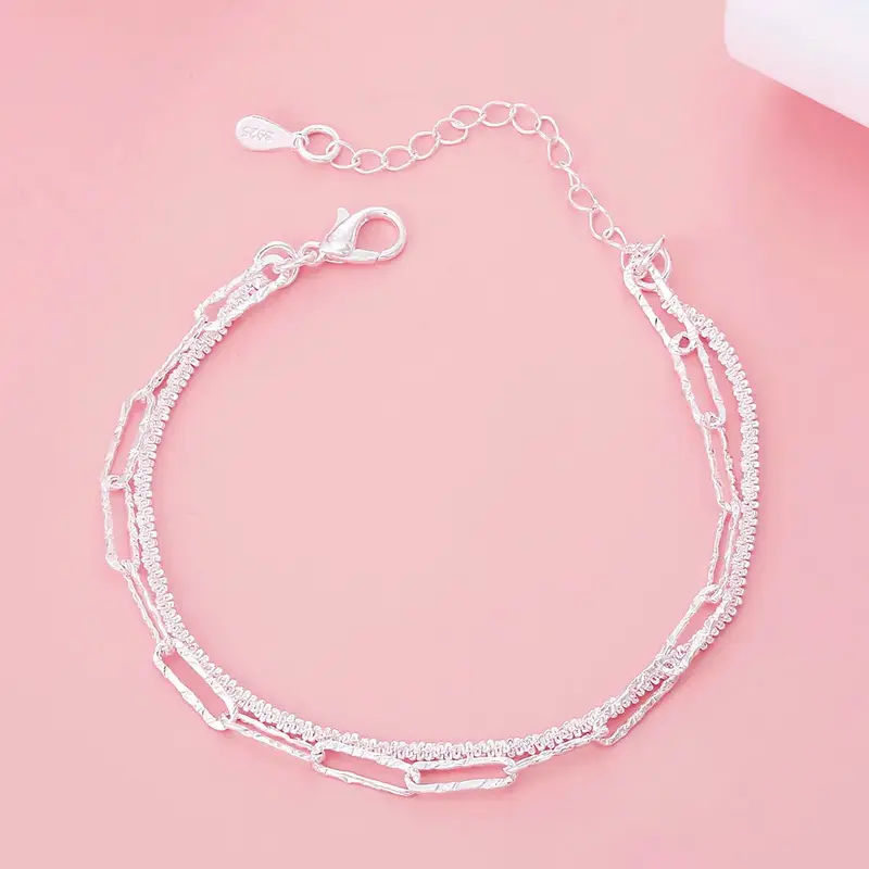 Doppelkettenarmband aus 925er Sterlingsilber