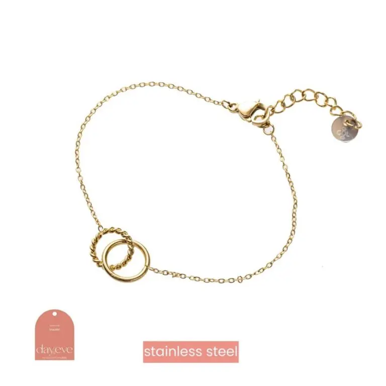 Double - Hoop  - Bracelet - goudkleurig -  B2742-2