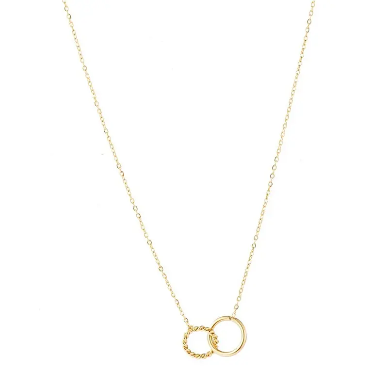 Double - Hoop - Necklace - goudkleurig -  N2742-2