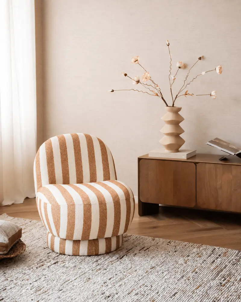 Draaifauteuil Gestreept Bruin