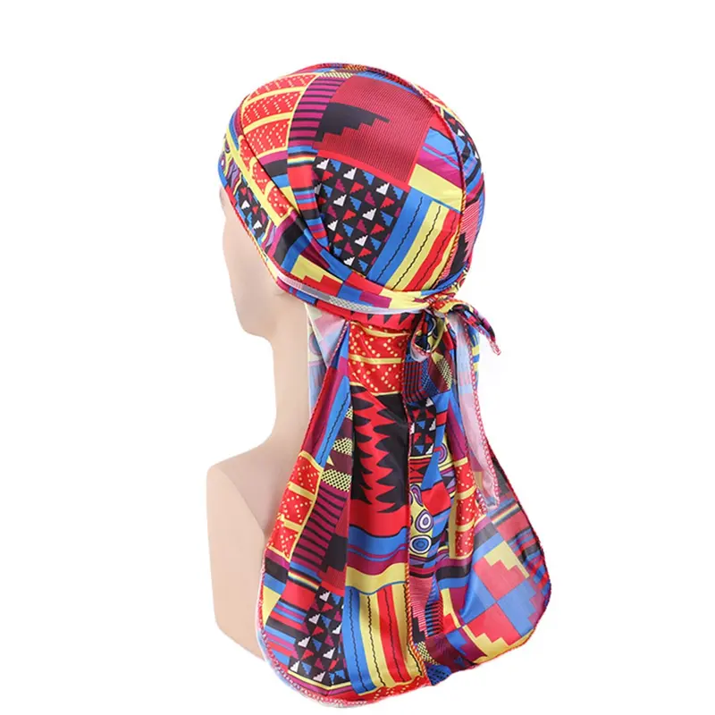 Durag / Du-rag / Do-rag / Bandana - Unisex - Kente print Red