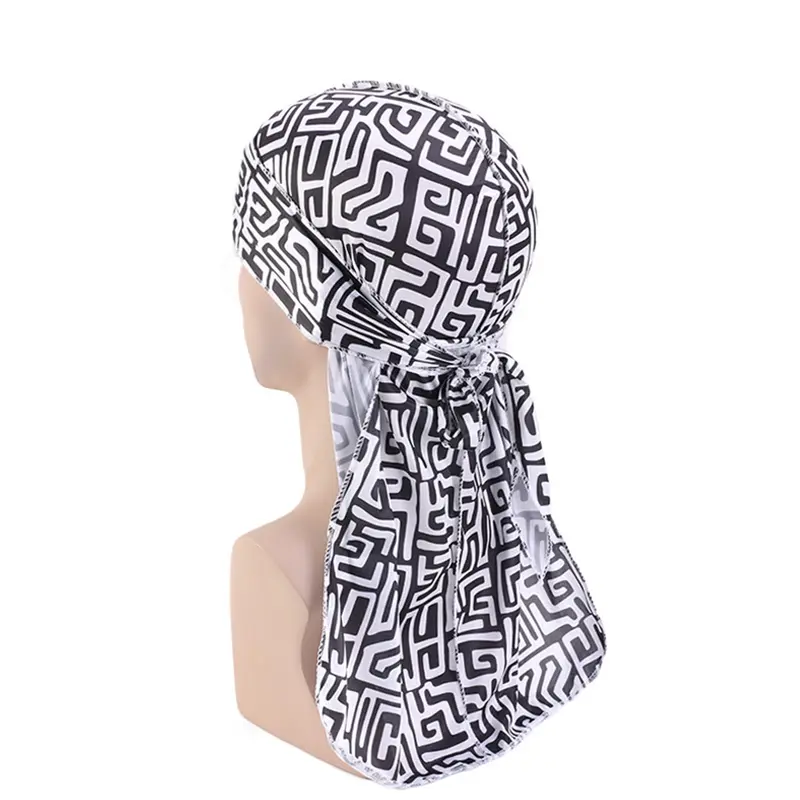 Durag / Du-rag / Do-rag / Bandana - Unisex - Mud cloth Black / white