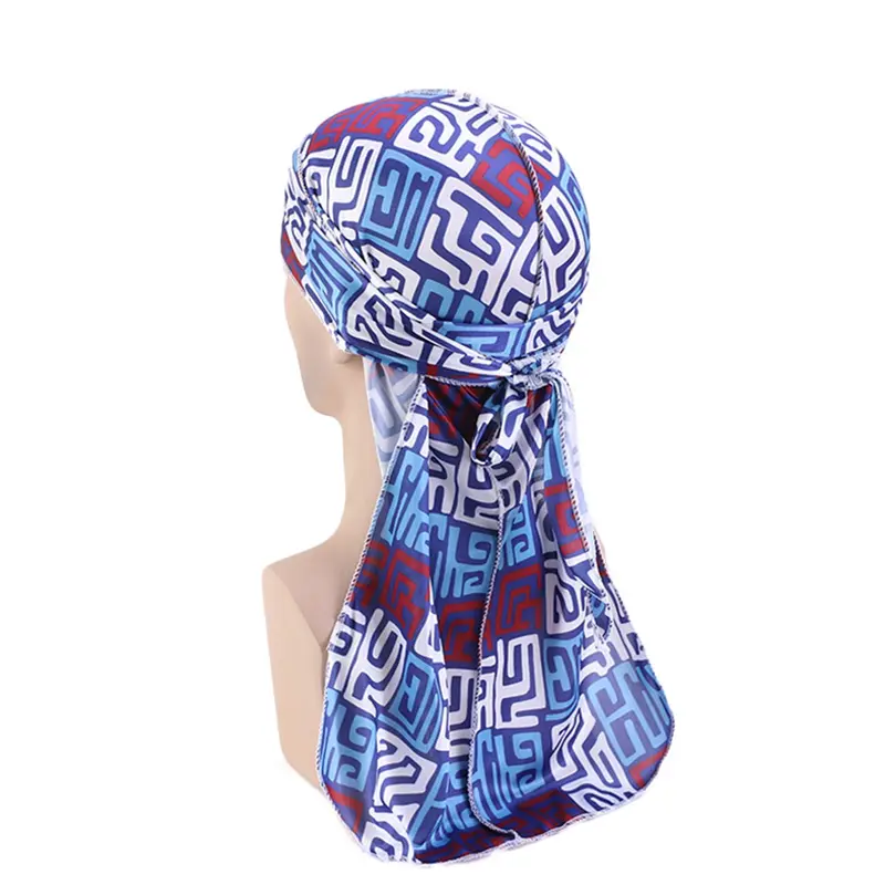 Durag / Du-rag / Do-rag / Bandana - Unisex - Mud cloth Blue / white