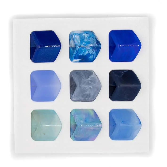 Duurzame Display voor Cubes in 3D geprint bio plastic, blauw