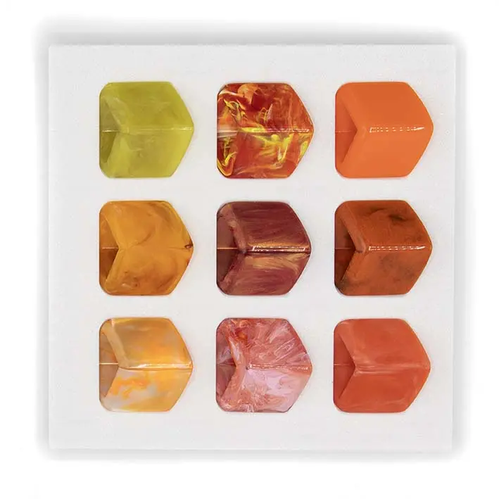 Duurzame Display voor Cubes in 3D geprint bio plastic, koraal