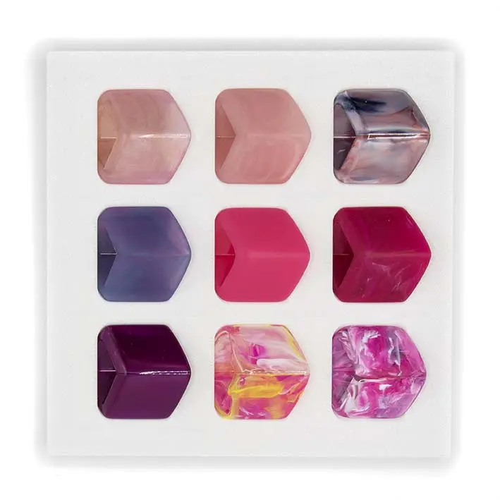 Duurzame Display voor Cubes in 3D geprint bio plastic, roze