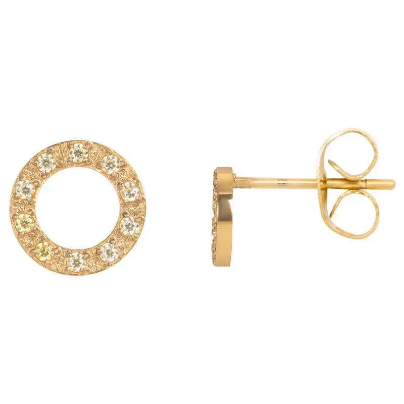 Ear studs Circle stone 10mm