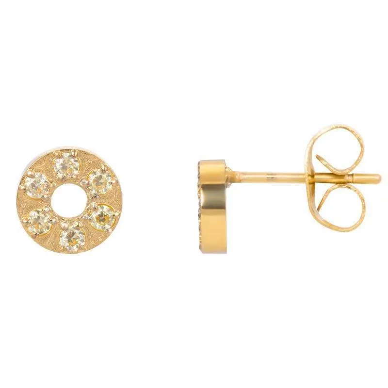 Ear studs Circle stone 6mm