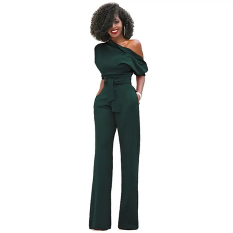Effen Bodycon Damen Jumpsuit - Herbstzauber Sofia
