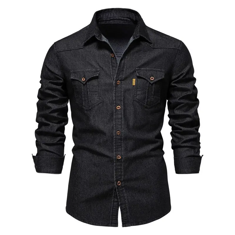 Elastisches Baumwoll-Denim-Hemd für Herbst 2025 - Logan