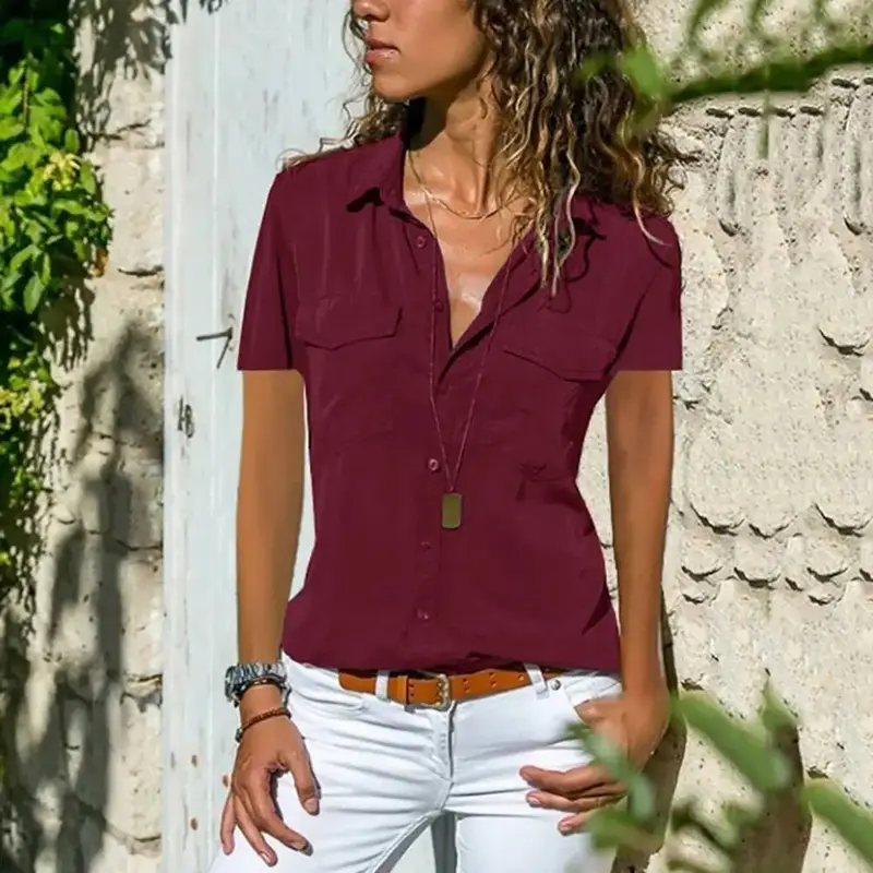 Elegante Damen Bluse mit kurzen Ärmeln – Mira