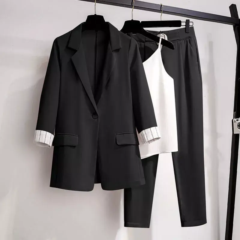 Eleganter 3-teiliger Herbstanzug in Übergröße