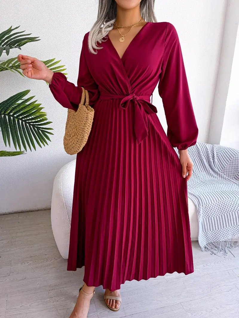 Elegantes Maxikleid mit Wickeloptik – Celina Herbstzauber Edition