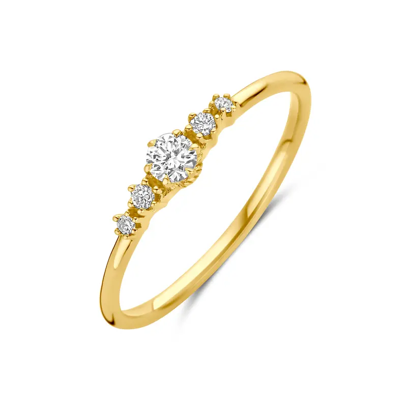 'Erlia' 14 karaat gouden ring met lab grown diamant 0,20 ct