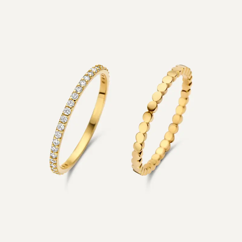 Essential Zirconia Bezel Dot Eternity Rings Set