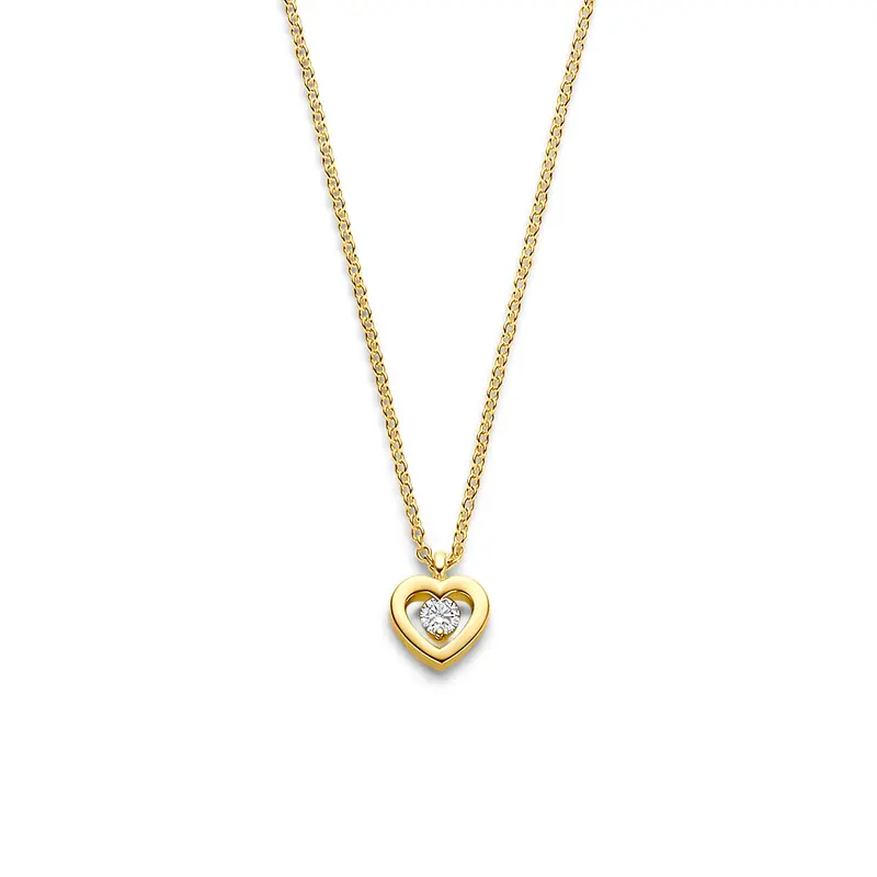 'Estelle' 14 karaat geelgouden ketting diamant 0,05 ct