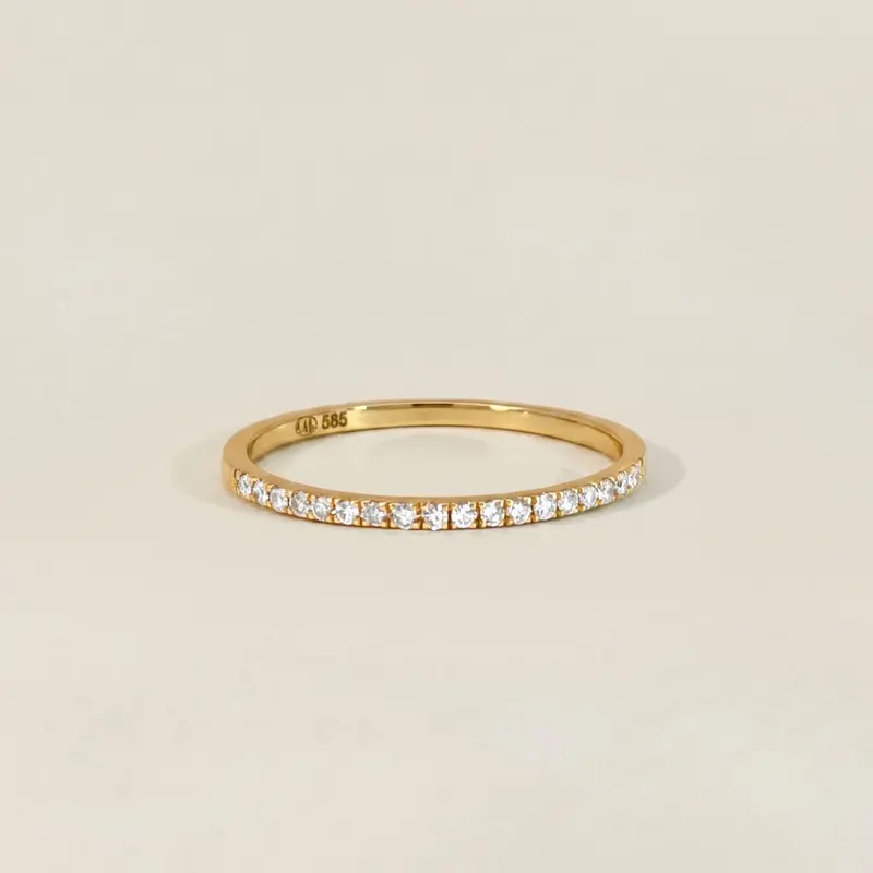 Fine Diamond Row Pinky Ring