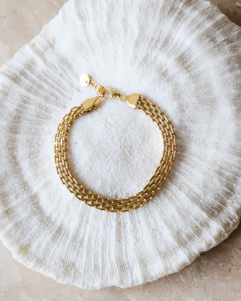 Flat Chain Bracelet Gold