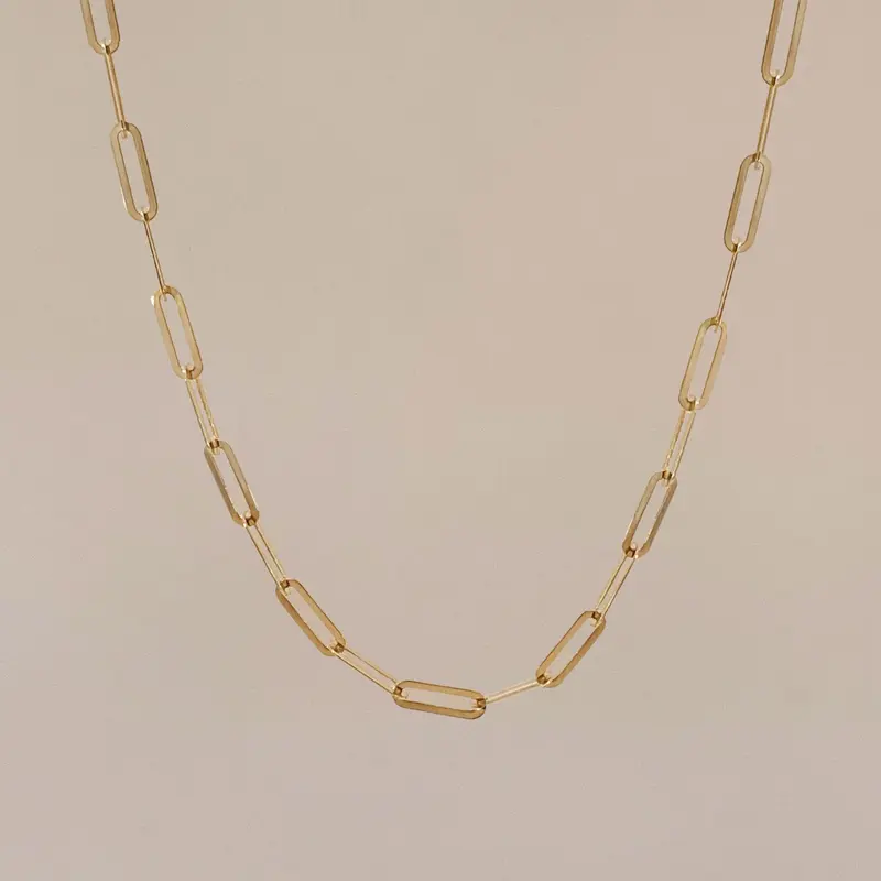 Flat Paperclip Necklace