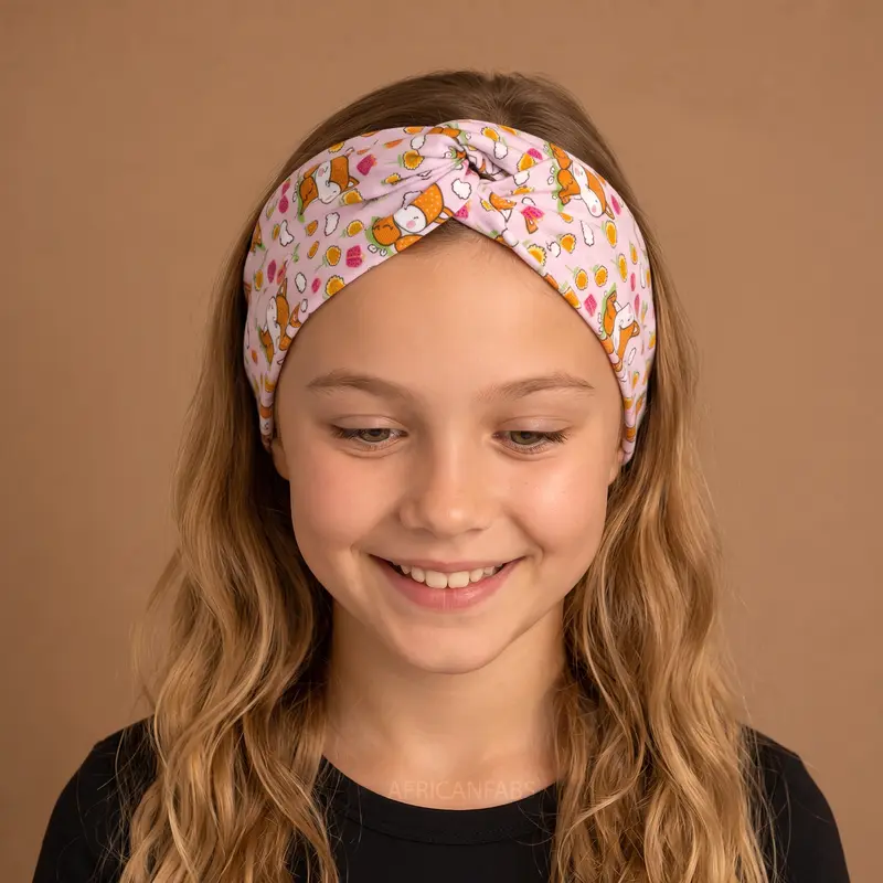 Flexible Metal Wire Headband - Pink Flower Fox