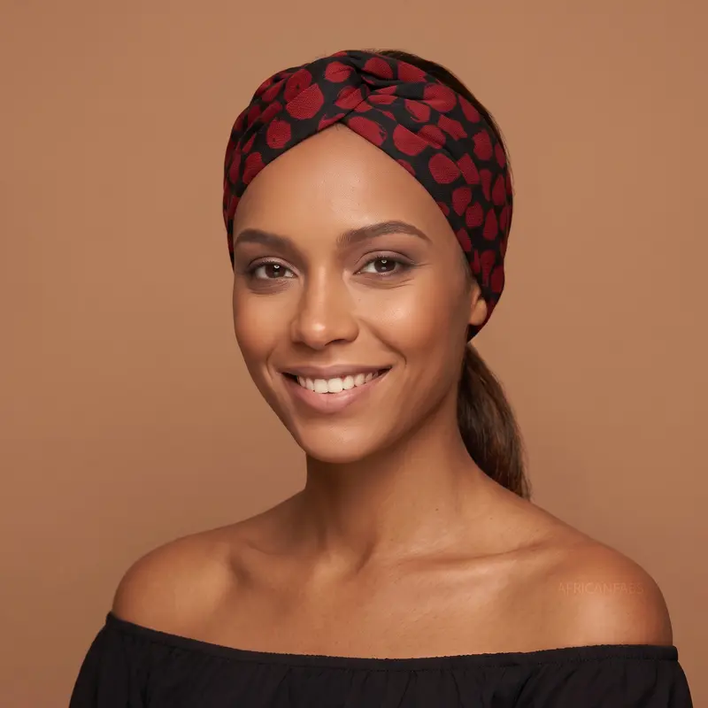 Flexible Metal Wire Headband - Red Dots