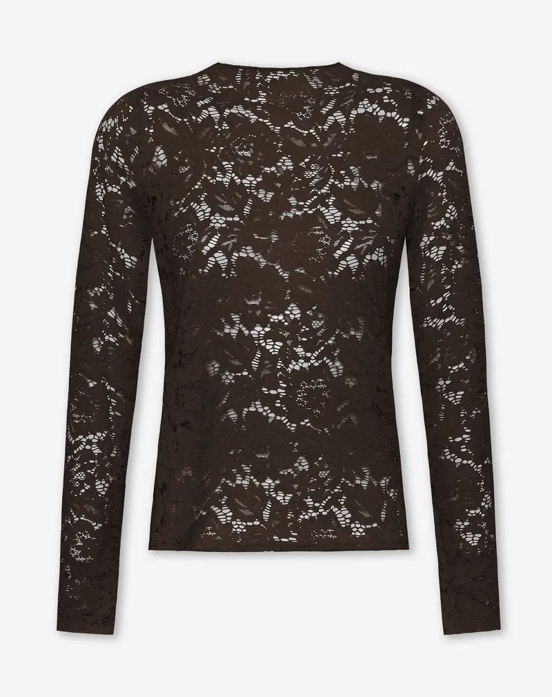 FLOWER LACE TOP BRUIN
