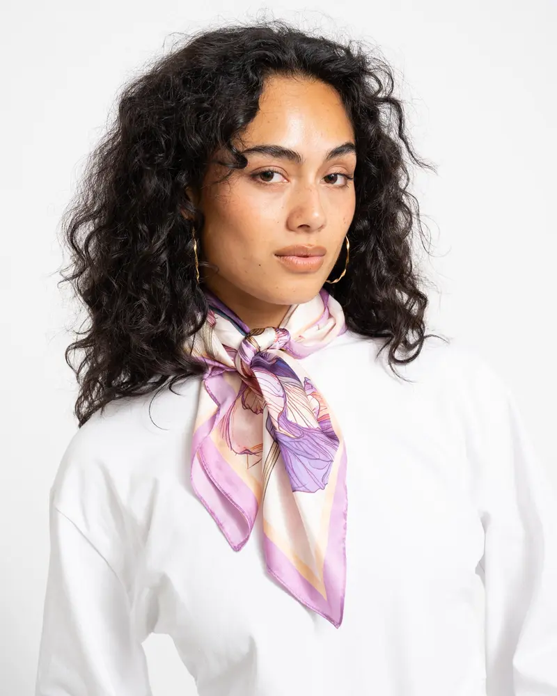 Flower Satin Scarf Multi