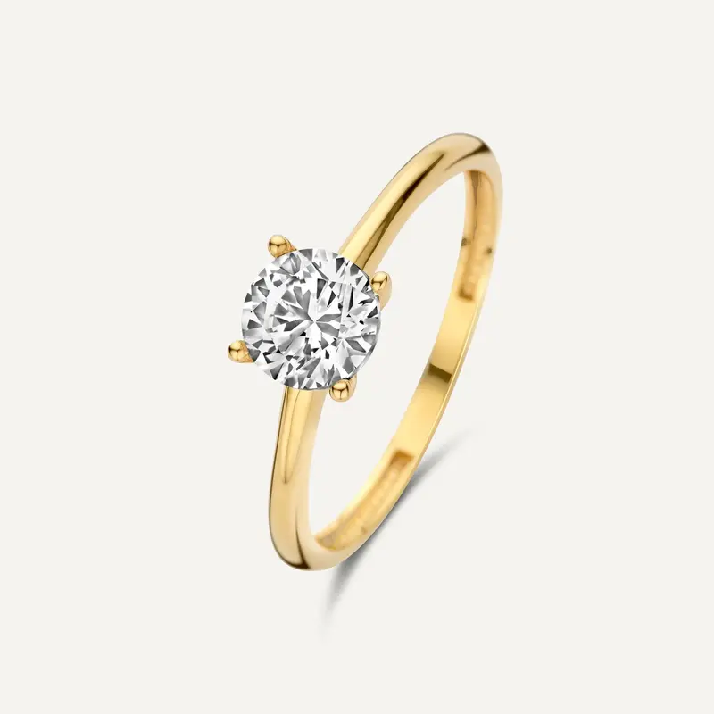 Four Prong Round Cut Cubic Zirconia Ring