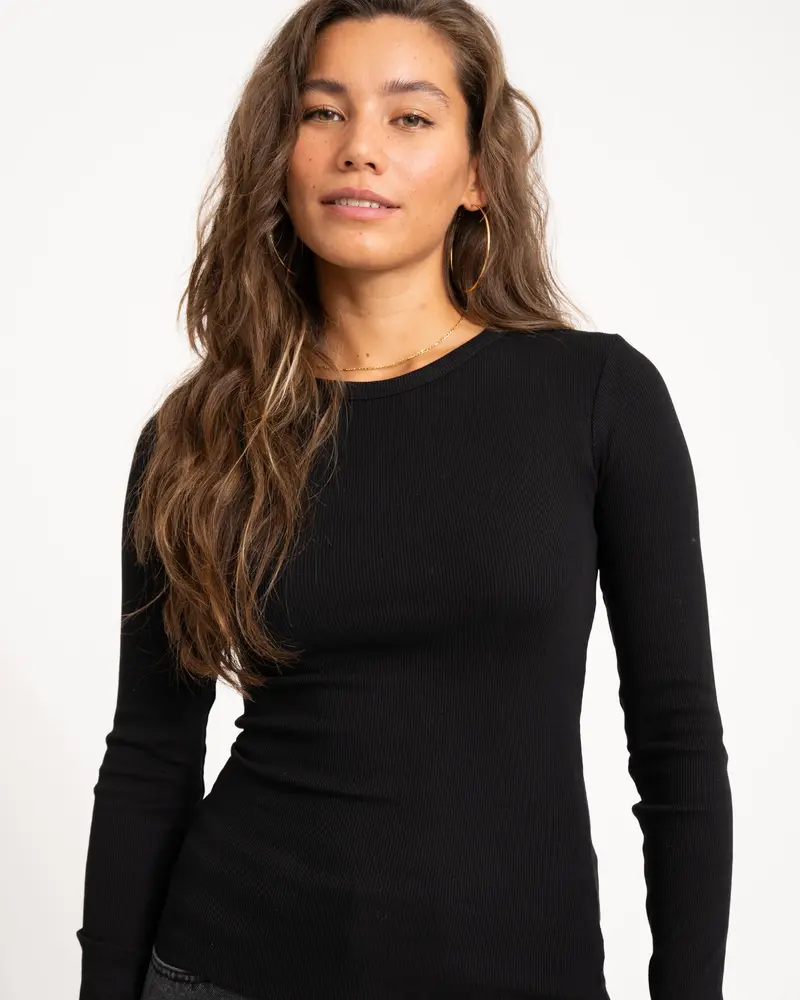 Freya Rib Tee Black