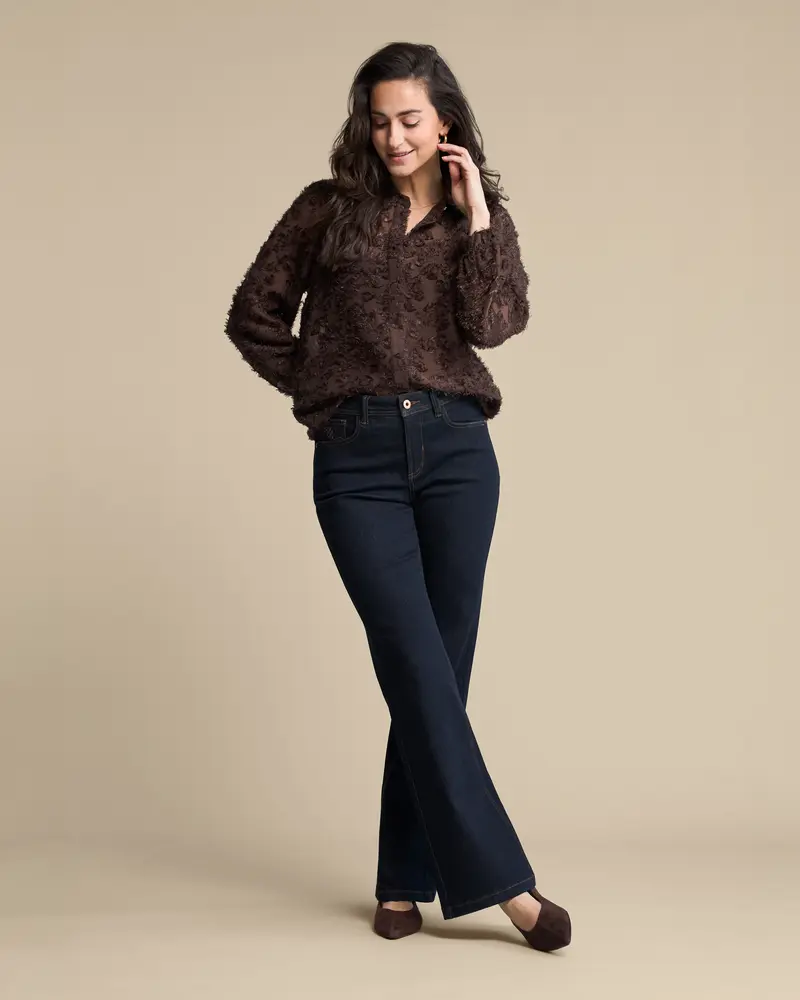 Fringes - Red Button - Blouse - Brown - SRB5010