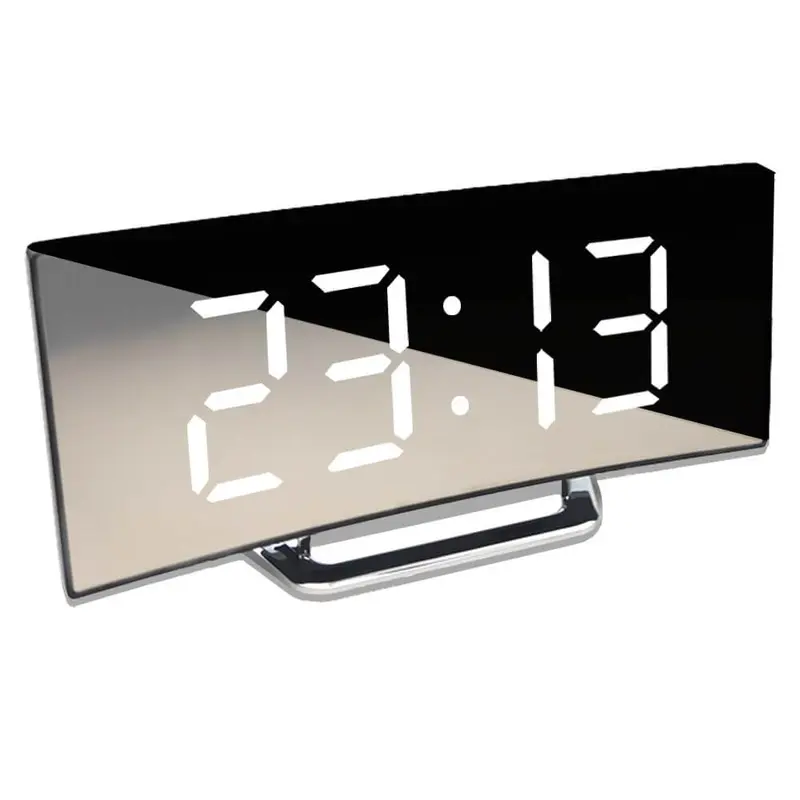 Gebogener LED Digitalwecker mit Modernem Design – LumiCurve