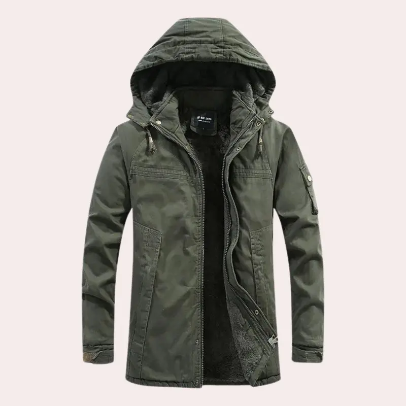 Gefütterte Herren Winterjacke mit Wärmender Kapuze - Logan Winter Edition