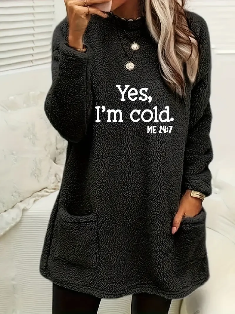 Gemütliches Fleece-Sweatshirt mit Wintermotiv - Luna