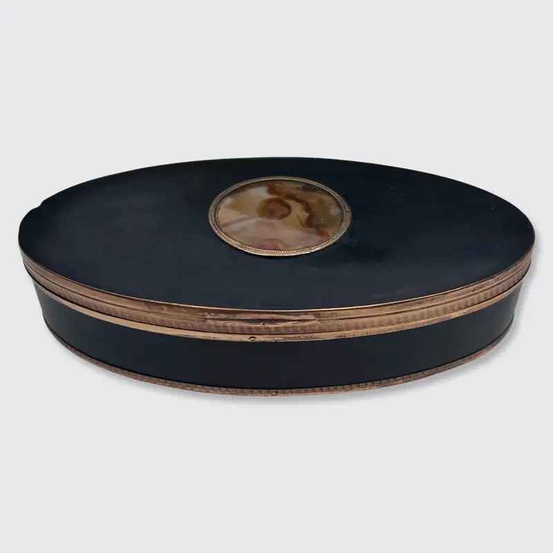 Georgian Horn & Agate Tabacco Trinket Box