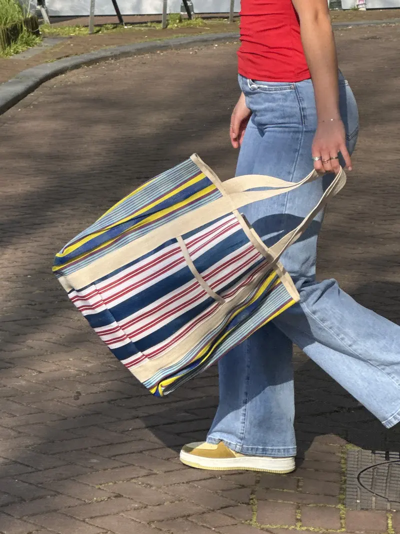 gestreepte tas