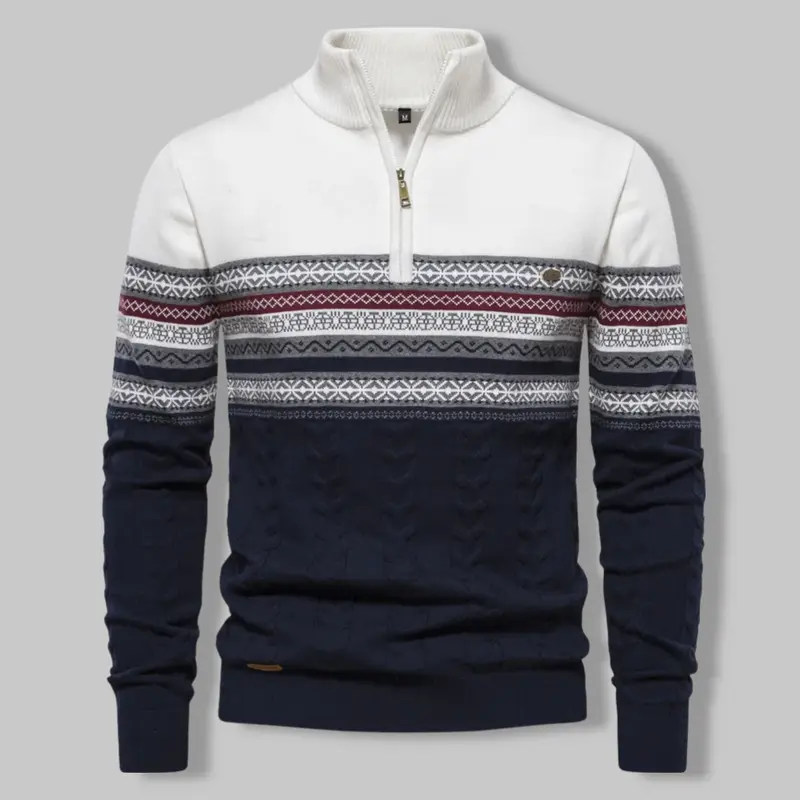 Gestreifter Zip Pullover - Winterzauber SummitZip