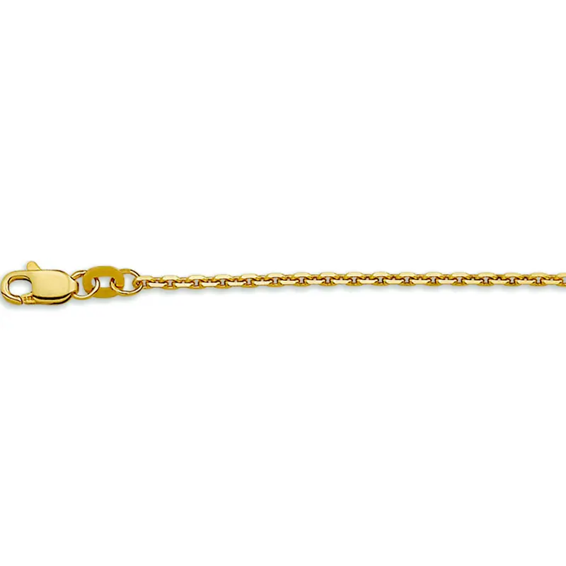 'Giana' 14 karaat geelgouden anker halsketting gediamanteerd 1,7 mm
