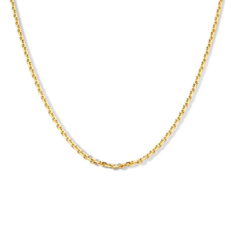 'Giana' 14 karaat geelgouden anker halsketting gediamanteerd 1,9 mm