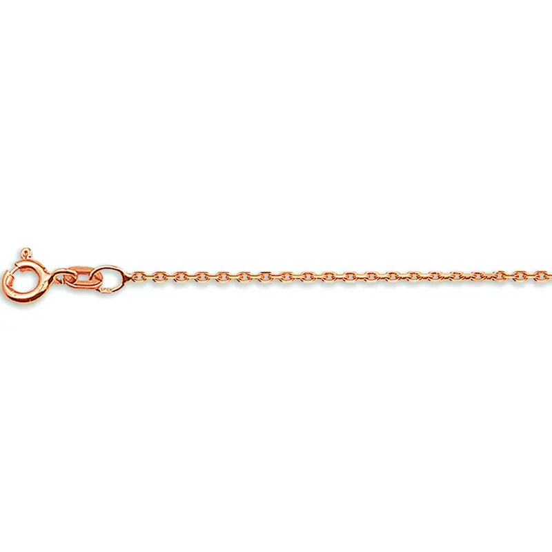 'Giana' 14 karaat roségouden anker halsketting gediamanteerd 1,3 mm