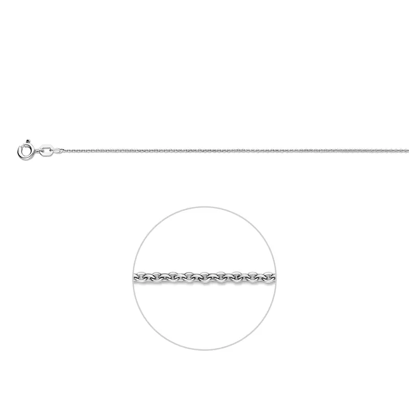 'Giana' 14 karaat witgouden anker halsketting plat 1,2 mm