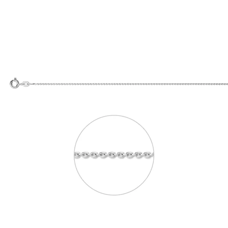 'Giana' 14 karaat witgouden anker halsketting rond 1,1 mm