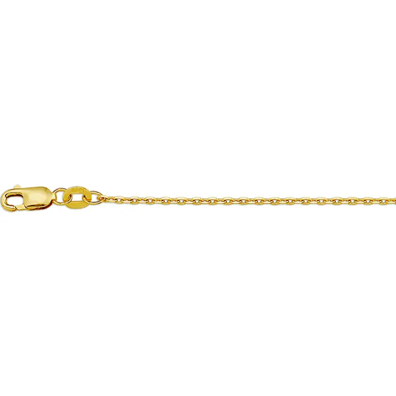 'Giana' 18 karaat geelgouden anker halsketting gediamanteerd 1,3 mm