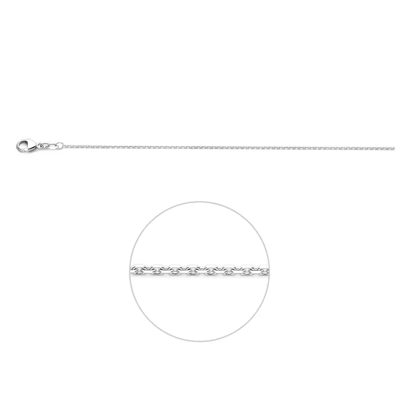 'Giana' 18 karaat witgouden anker halsketting gediamanteerd 1,1 mm