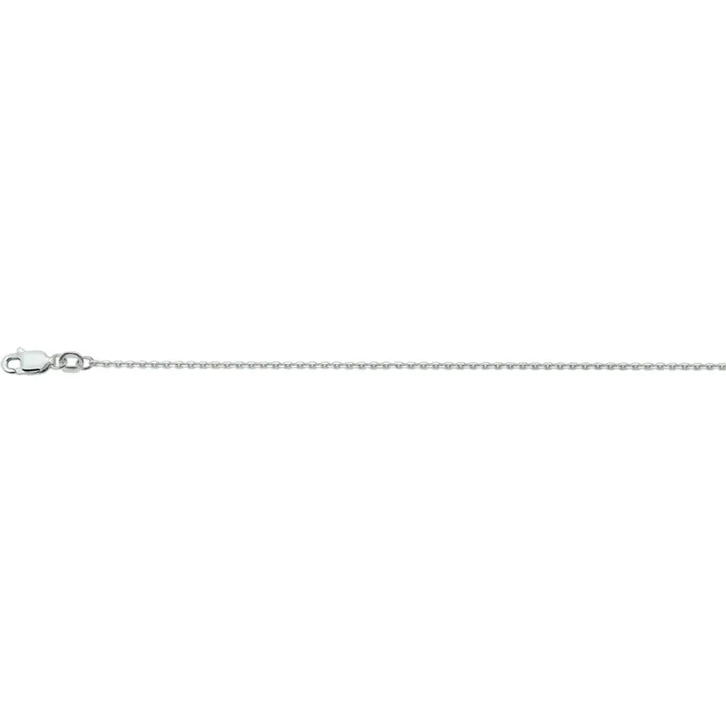 'Giana' 925 gerhodineerd zilveren anker halsketting gediamanteerd 1,3 mm