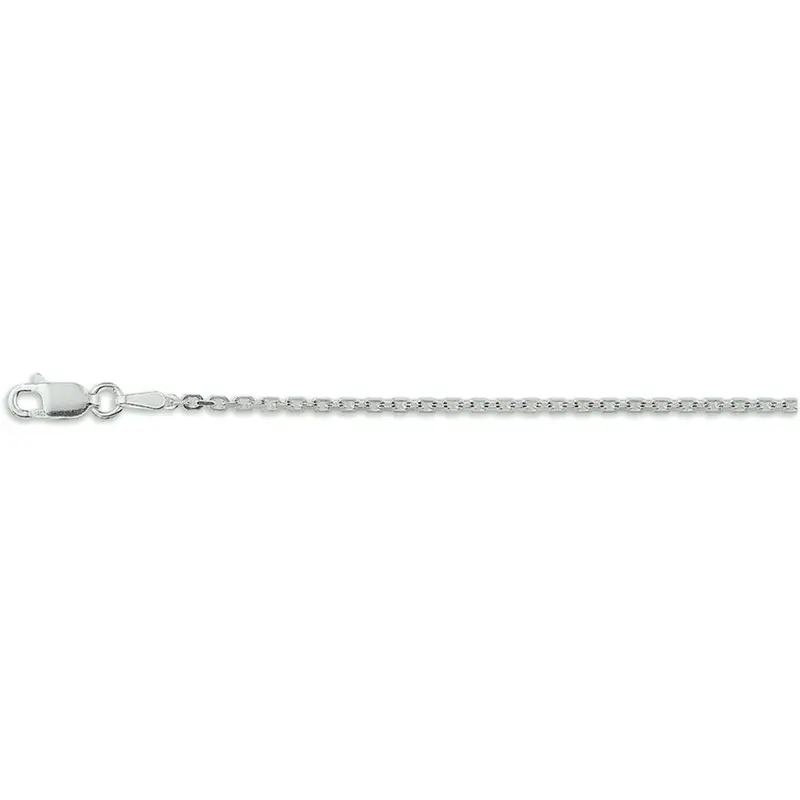 'Giana' 925 zilveren anker halsketting gediamanteerd 1,6 mm