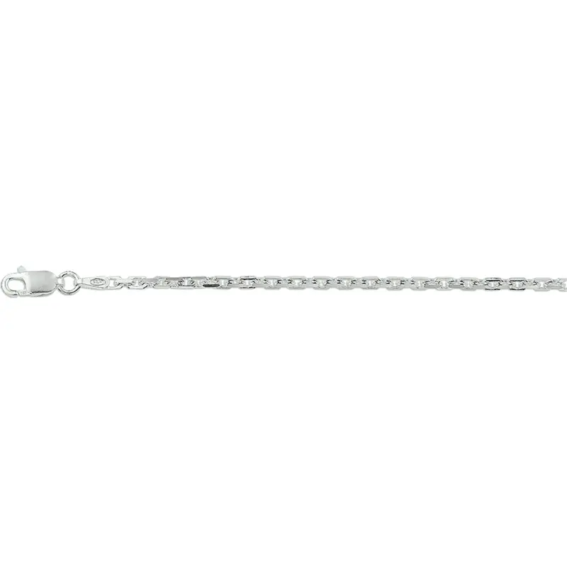'Giana' 925 zilveren anker halsketting gediamanteerd 2,1 mm