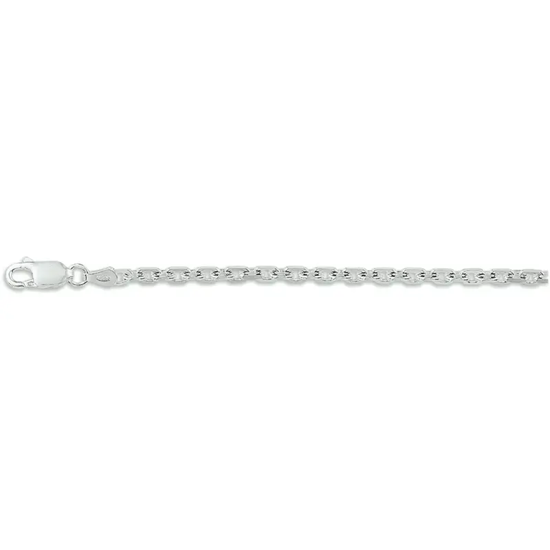 'Giana' 925 zilveren anker halsketting gediamanteerd 2,5 mm