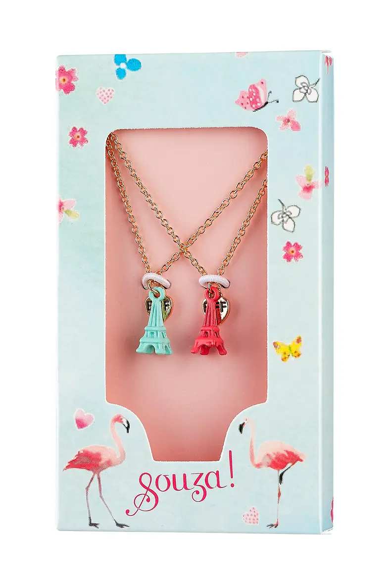 Gift box BFF Eiffel tower, 2 bracelets, gold (2 pcs/box)