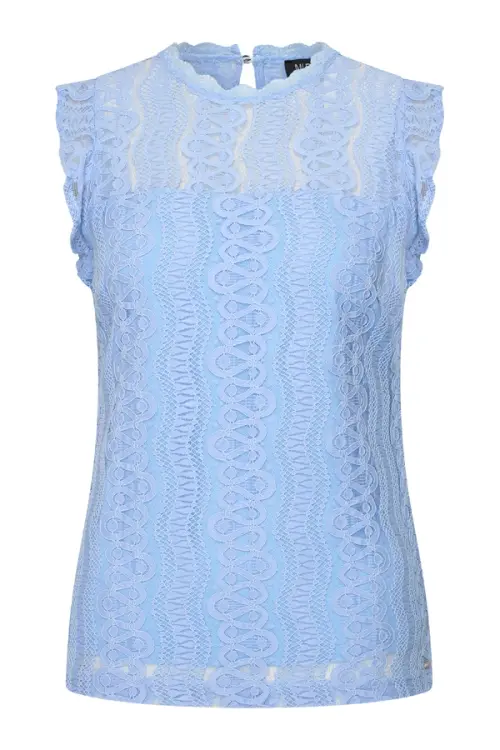 Gilly - Mi Piace - Travelstof Top Kant - Lavender Blue - 202486