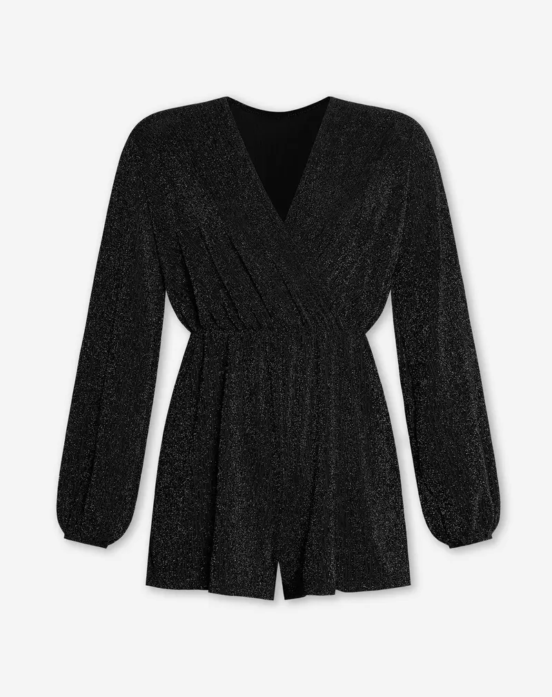 GLITTER PLAYSUIT ZWART